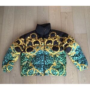Stylish Black and Gold Men's Puffer Jacket